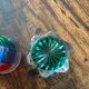 Two Shot Glasses,: One Murano, One CC Zechin using Murano Techniques.