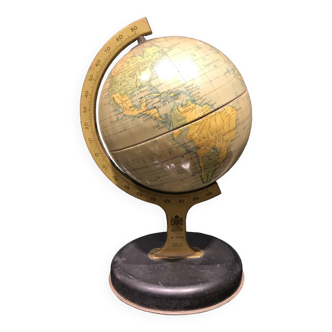 Small English pewter globe Chad Valley