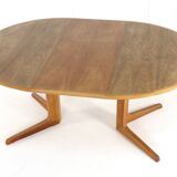Bernhard Pedersen and Son oak round 2x extendable dining table 'Bogvad'