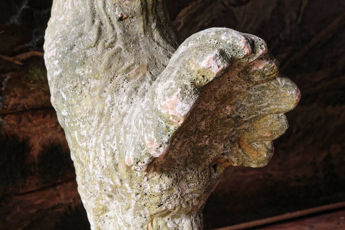Antique enamelled terracotta rooster