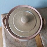 Covered sugar bowl in Puisaye stoneware
