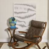 Rocking chair design Norway 1960s teak wood year 60 ref PAOLO
