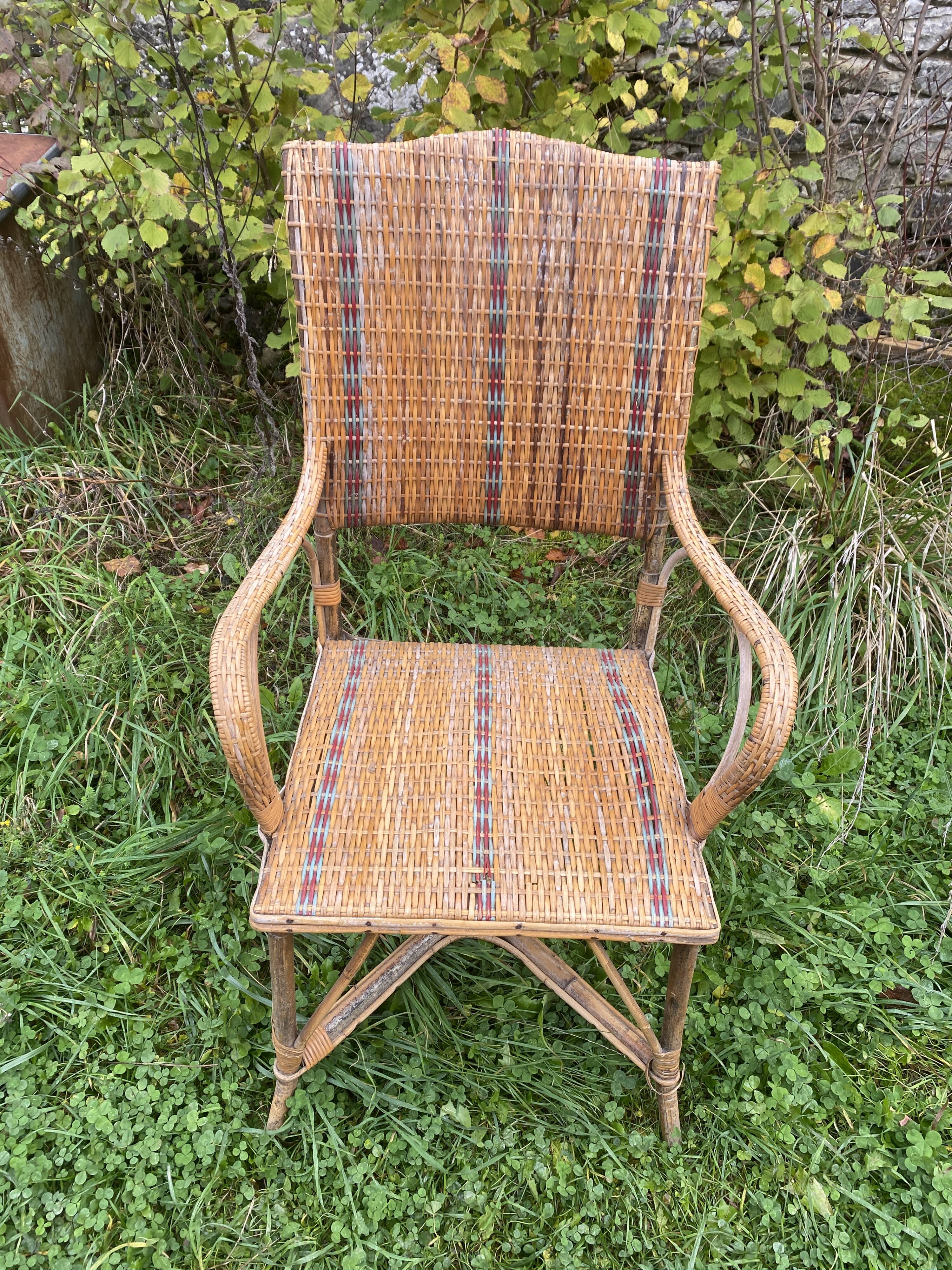 rattan cane armchair