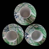 Set of 3 Limoges porcelain coffee cups Patrick Rey and Philippe Deshoulières