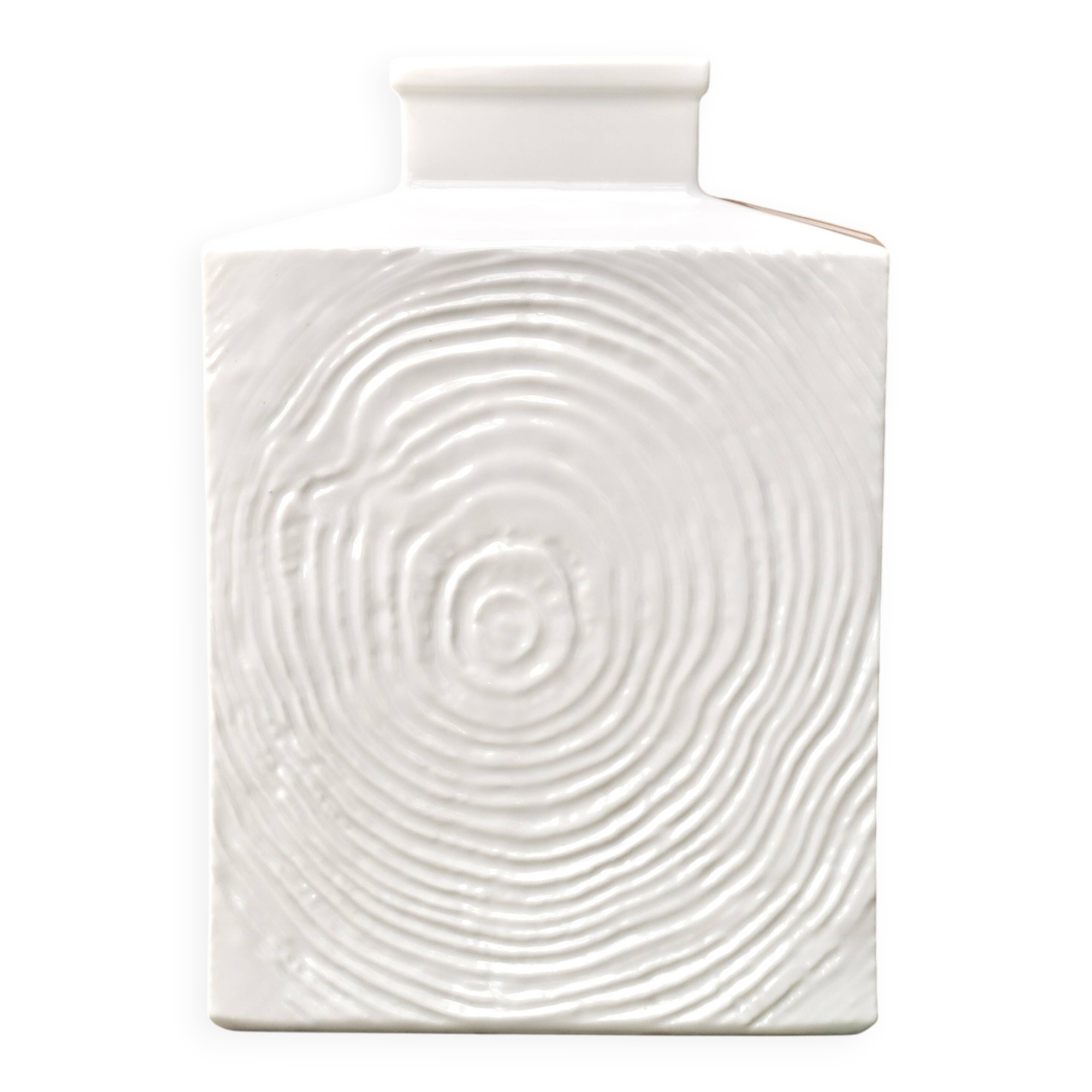 Imposing white Sgrafo Modern vase in porcelain, 1960s.