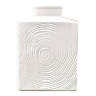 Imposing white Sgrafo Modern vase in porcelain, 1960s.