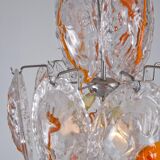 Chandelier vintage avec médaillons oranges