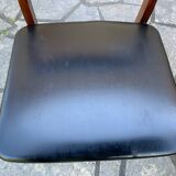 4 Scandinavian black leatherette chairs