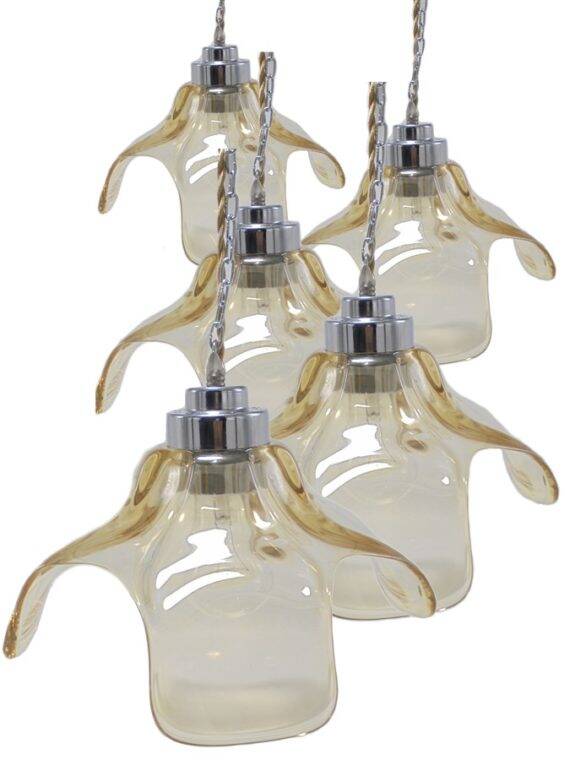 Gold glass pendant light