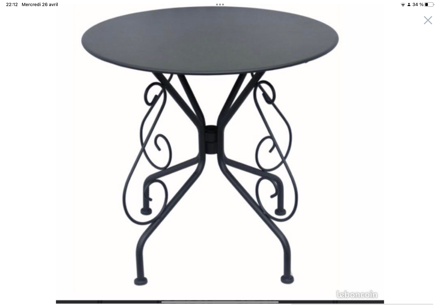 Wrought iron garden furniture