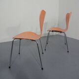 Danish 3107 Chairs by Arne Jacobsen for Fritz Hansen, 1994, Set of 2