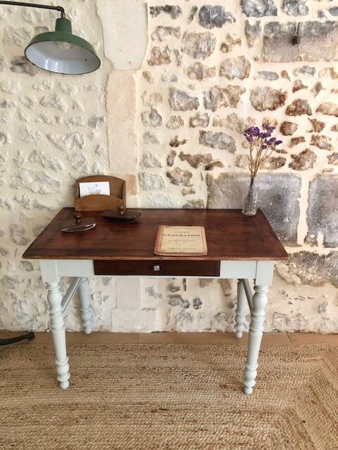 Old wooden farmhouse table