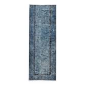 Tapis de couloir vintage bleu marine 3x7, 78x218 cm