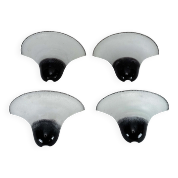 Set of four Large Labeled Barbini Murano Glass Wall Sconces. Italy 1970s