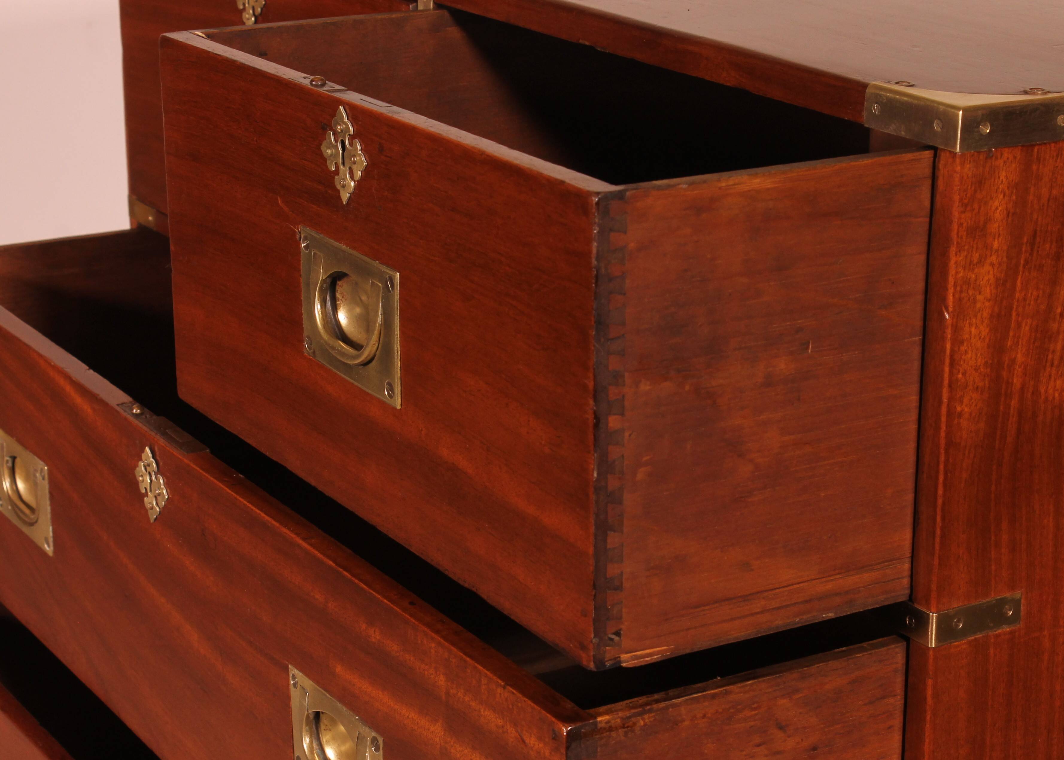 Commode Militaire Ou De Marine En Acajou blond-19° Siècle