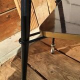 Console formica moka pieds compas métal roulettes