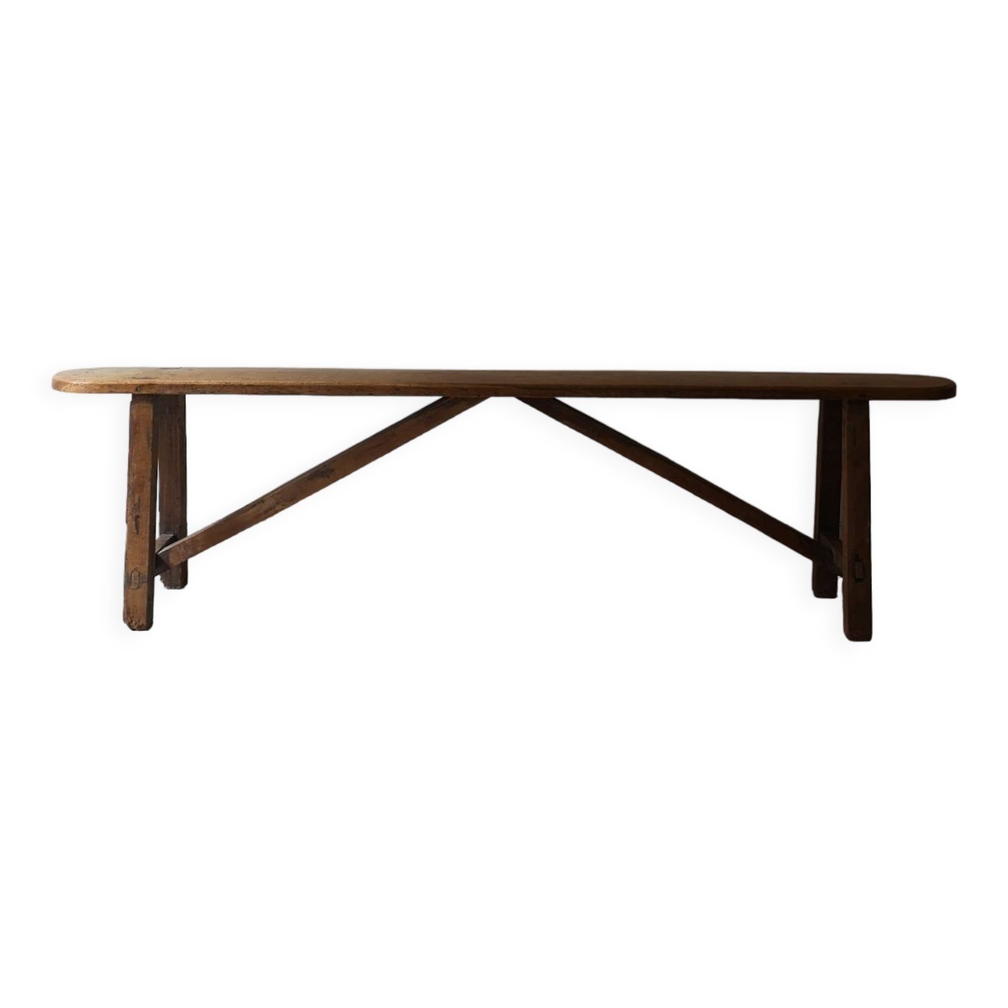 Rustic wooden bench, vintage 1960
