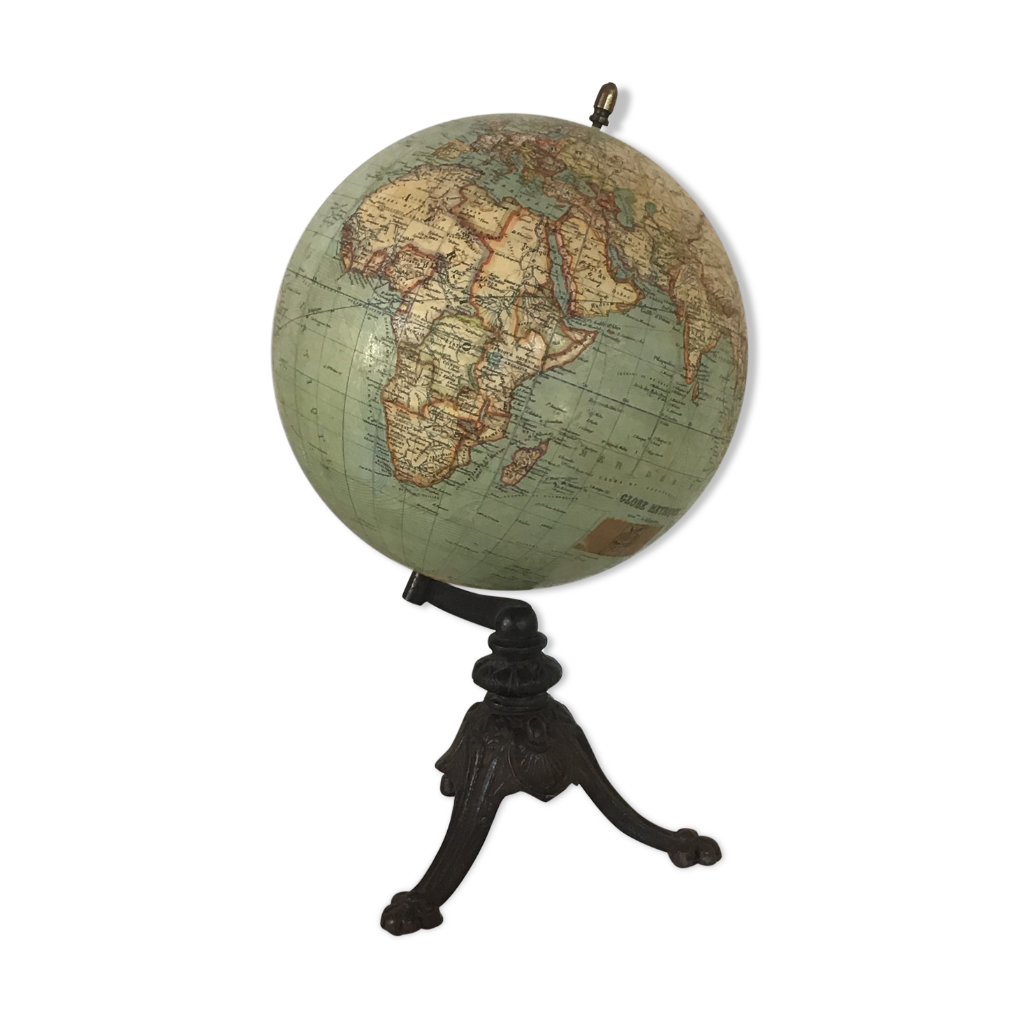 Former globe Émile Berteaux cast iron foot 19th
