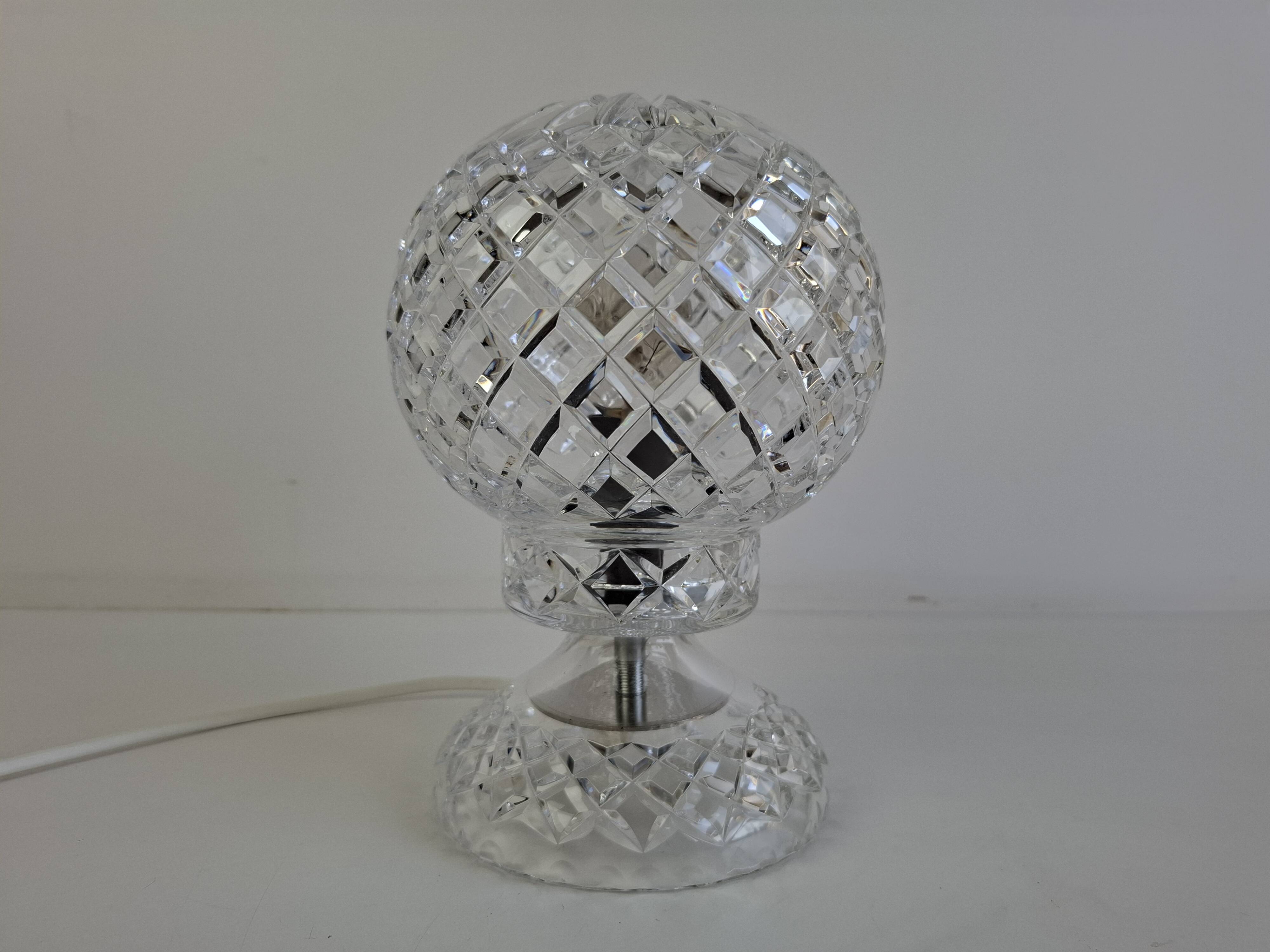 Vintage Czech Cut Crystal Table Lamp