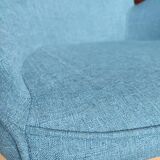 Fauteuil de salon en tissu bleu