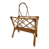 Vintage rattan magazine holder