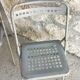 Pair of folding chairs in gray perforated metal - vintage Montpellier Nimes