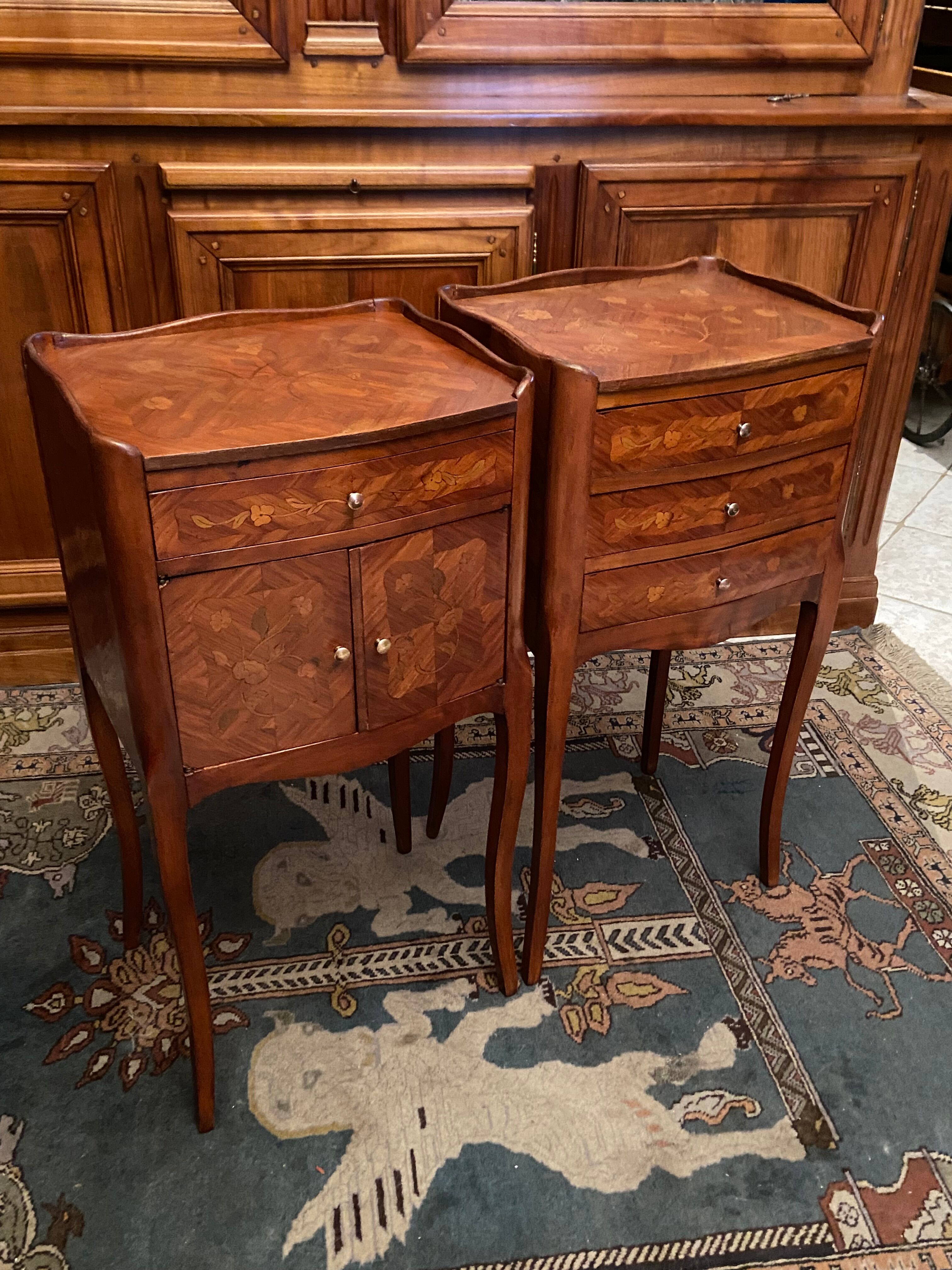 Pair of bedside tables Louis XV style