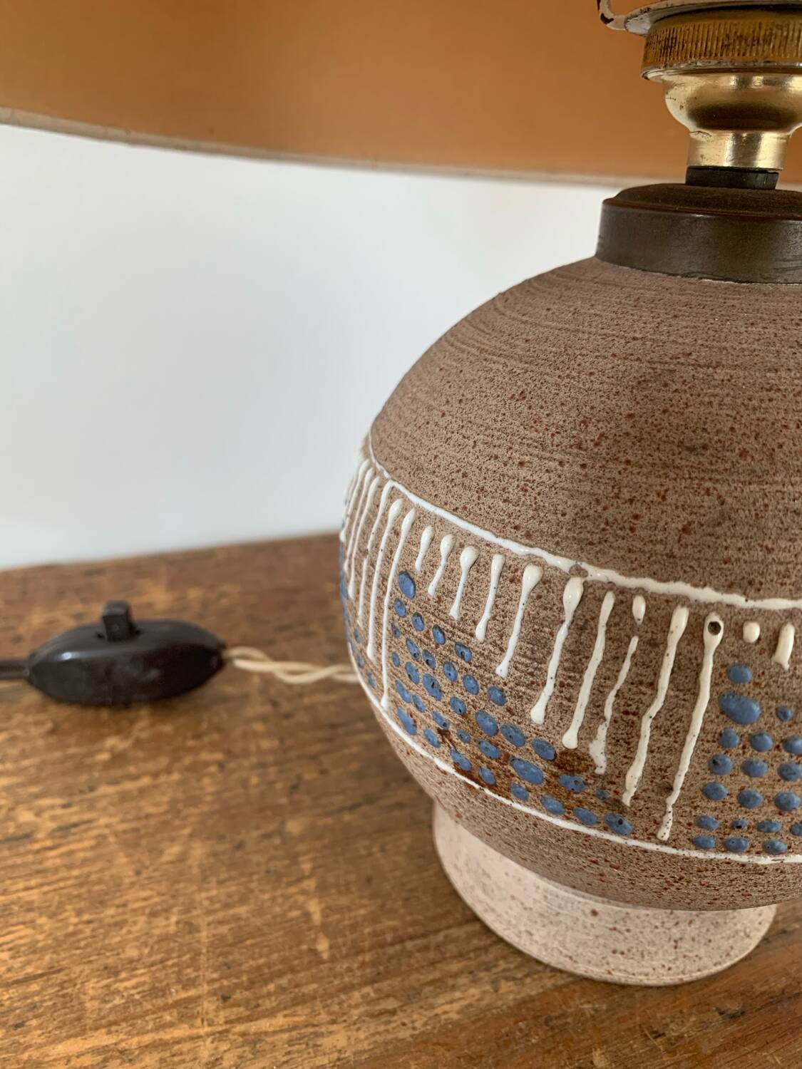 Art Deco glazed ceramic ball lamp, circa 1940