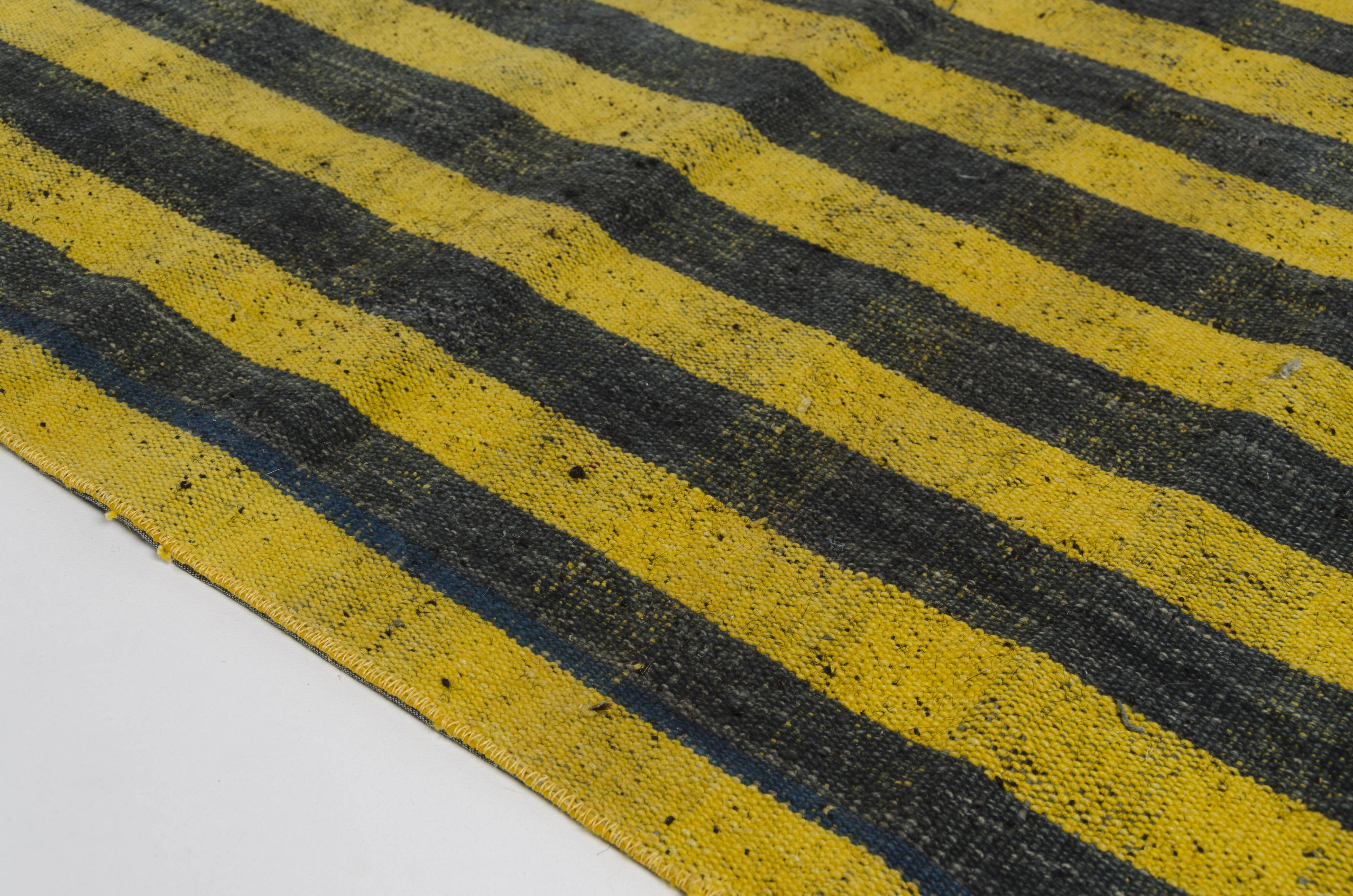 Vintage Stripe Wool Kilim Rug