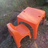 Children's orange table and chair set Progarden Italy