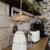 Handcrafted portable lamp with a marbled stone effect