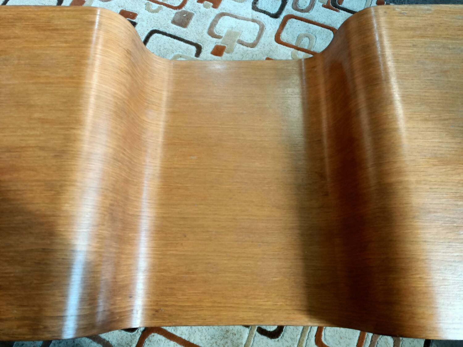 Curved wooden coffee table