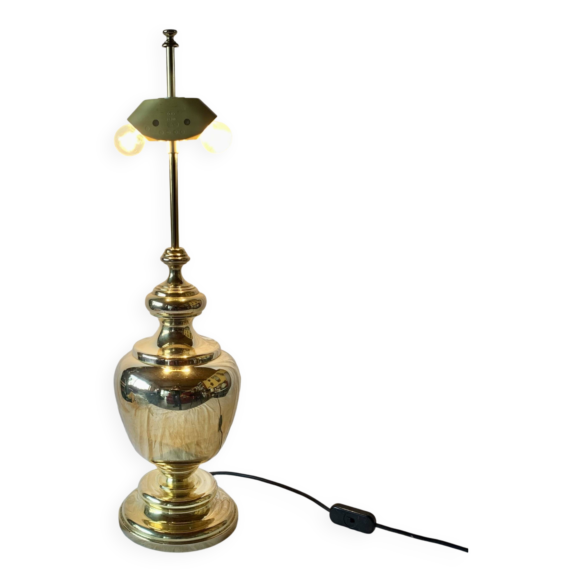Large vintage brass lamp base - height: 75 cm
