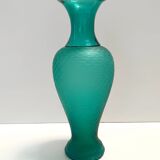 Teal Polished Hand-Blown Murano Glass Vase by Vetrarti, Italy