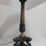 Pied de lampe ancienne à patte de lion - Epoque Restauration - Empire