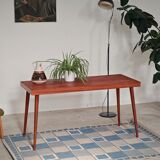 Side table compass legs Czechoslovakia Dievozpracujici mahogany