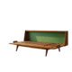 Mid-century wooden folding sofa bed frame, extendable daybed, Czechoslovakia, 190 × 151 × 77 cm