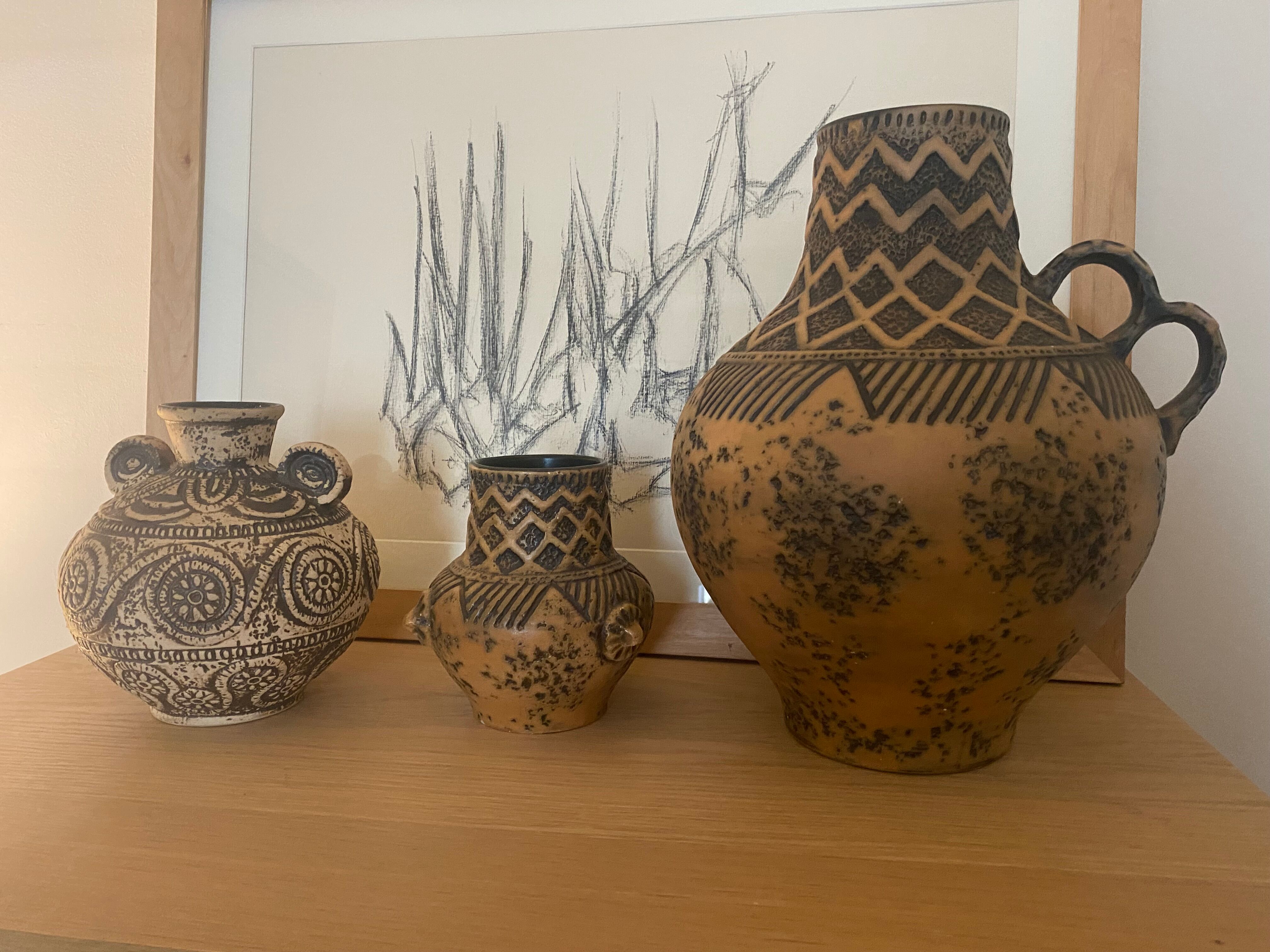 Set de 3 vases West Germany Manufacture Jasba