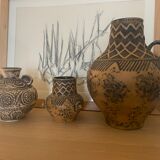 Set of 3 West Germany Manufacture Jasba vases