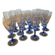 Service of 30 blue footed glasses.