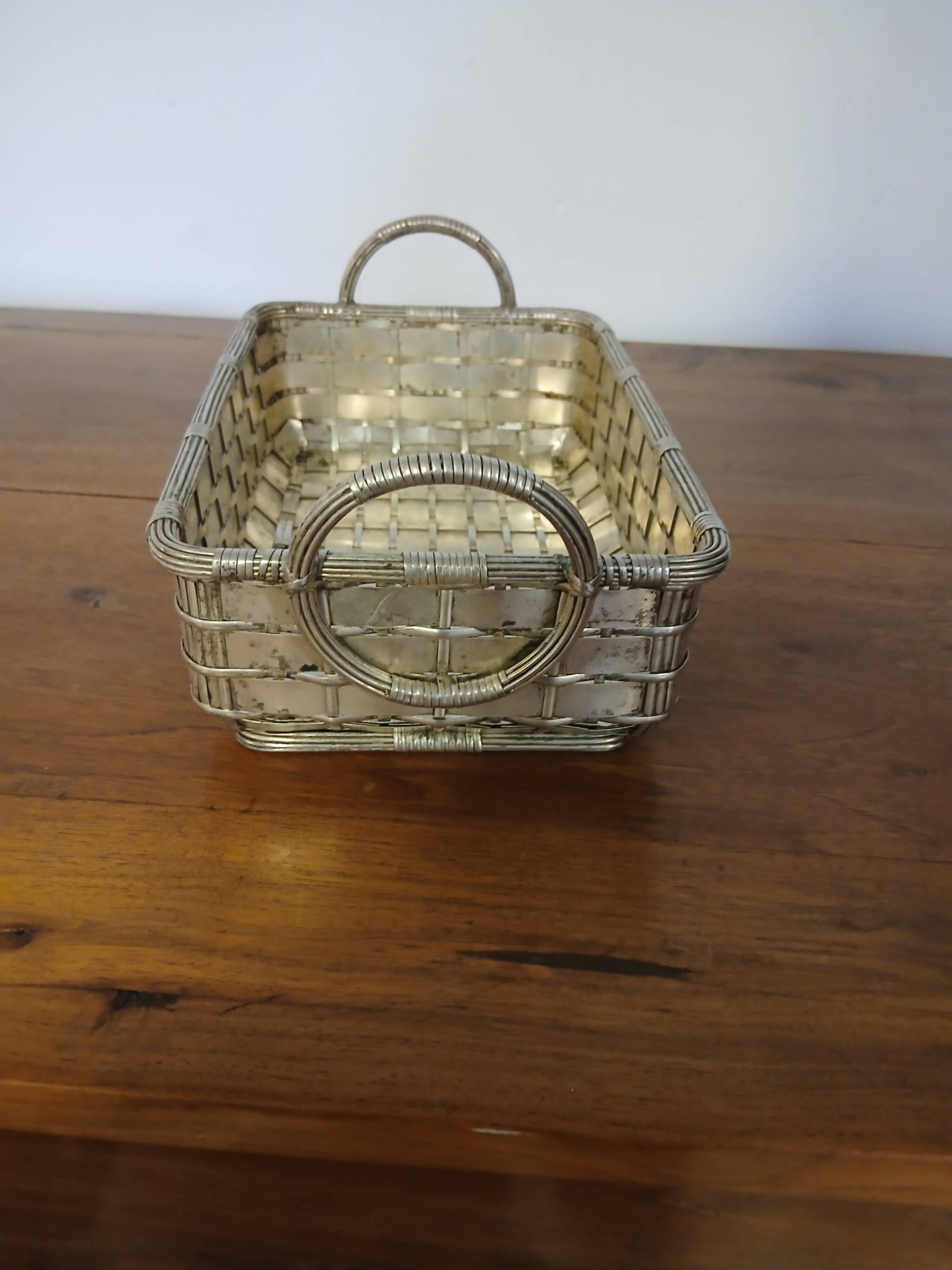 silver-plated bread basket