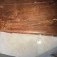 Antique rustic oak chest with original hardware and molded panels