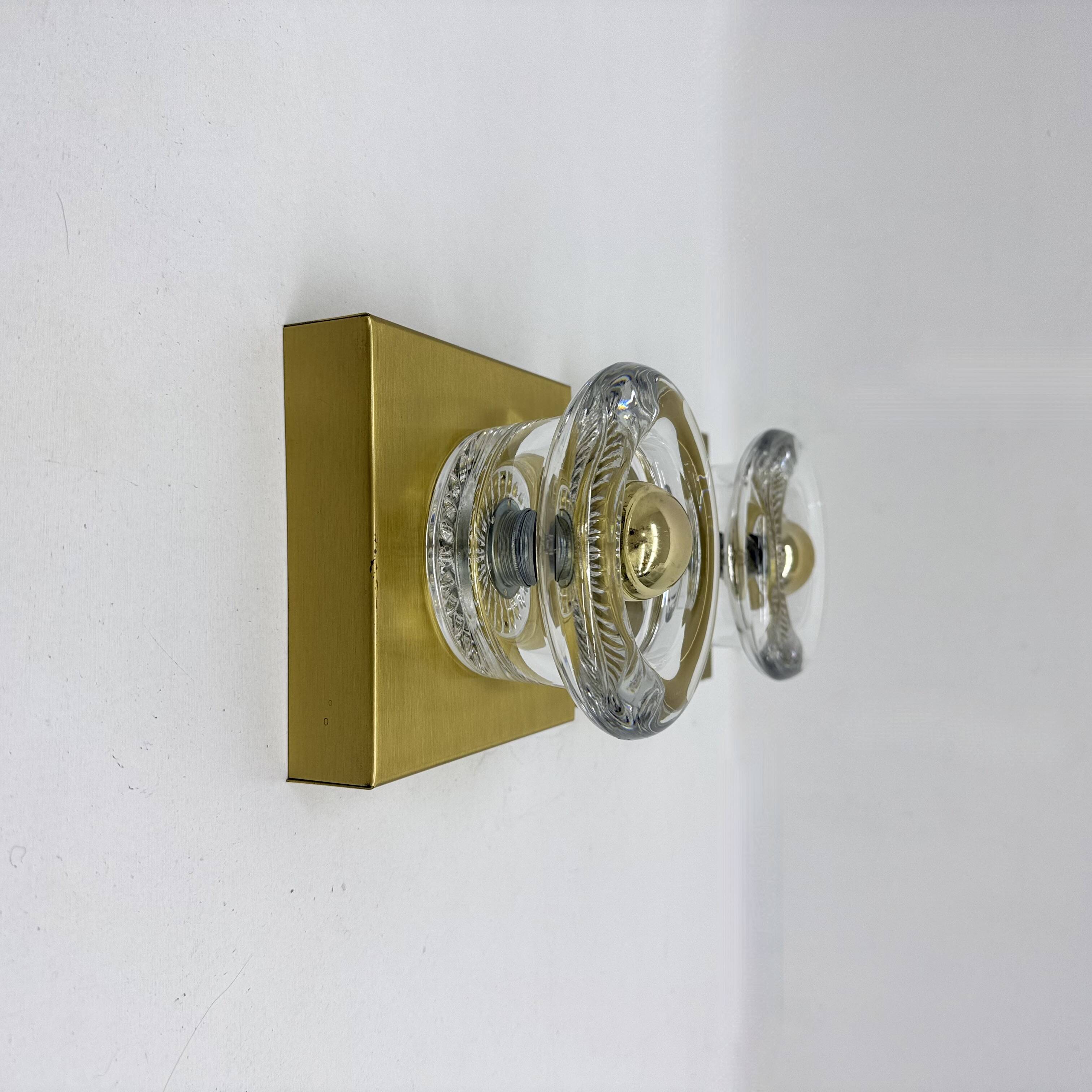 Vintage Peill & Putzler Ice glass Wall Lamp , 1970s