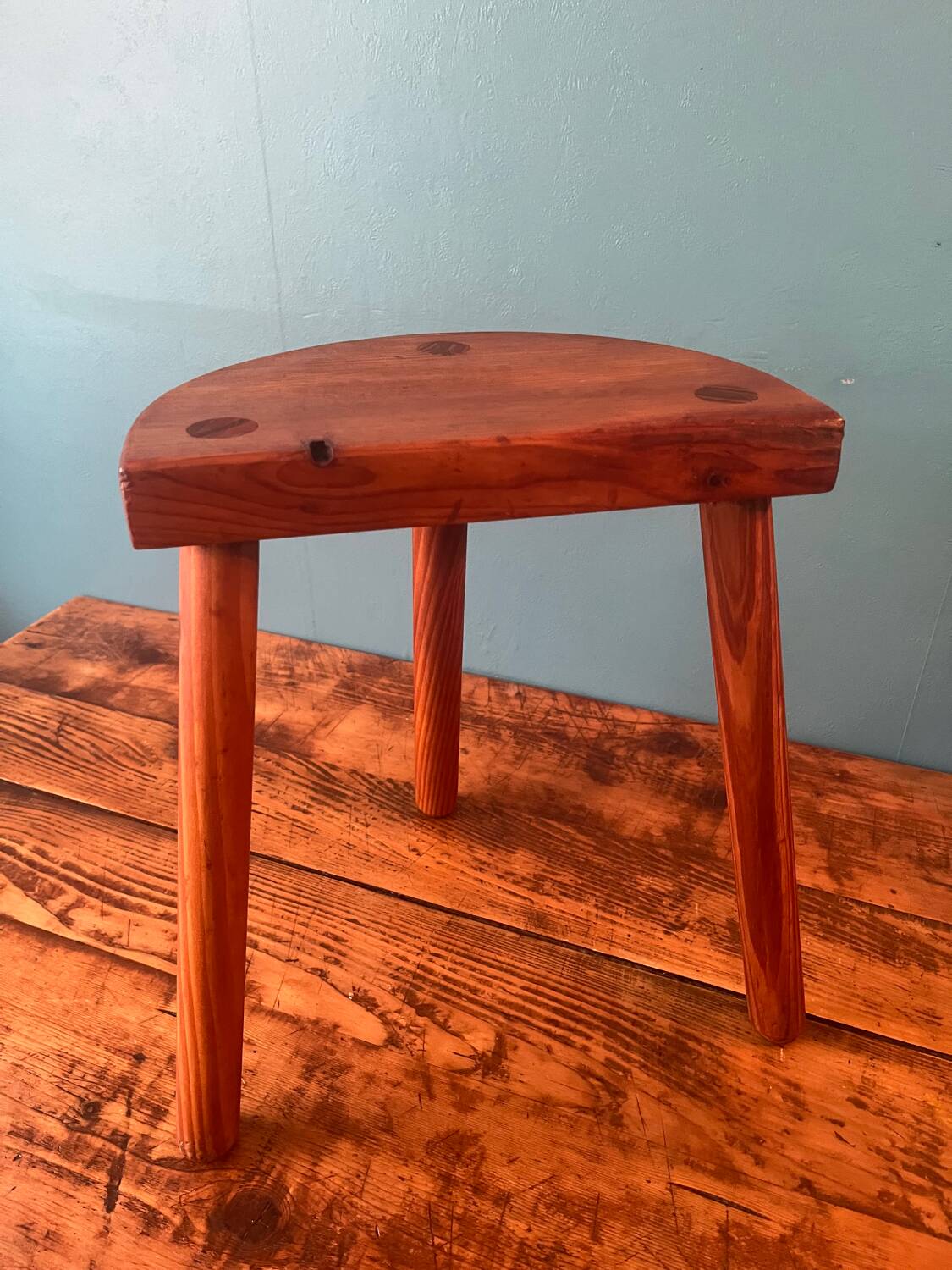 Pine tripod stool
