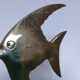 Pair of designer black marble bronze fish bookends