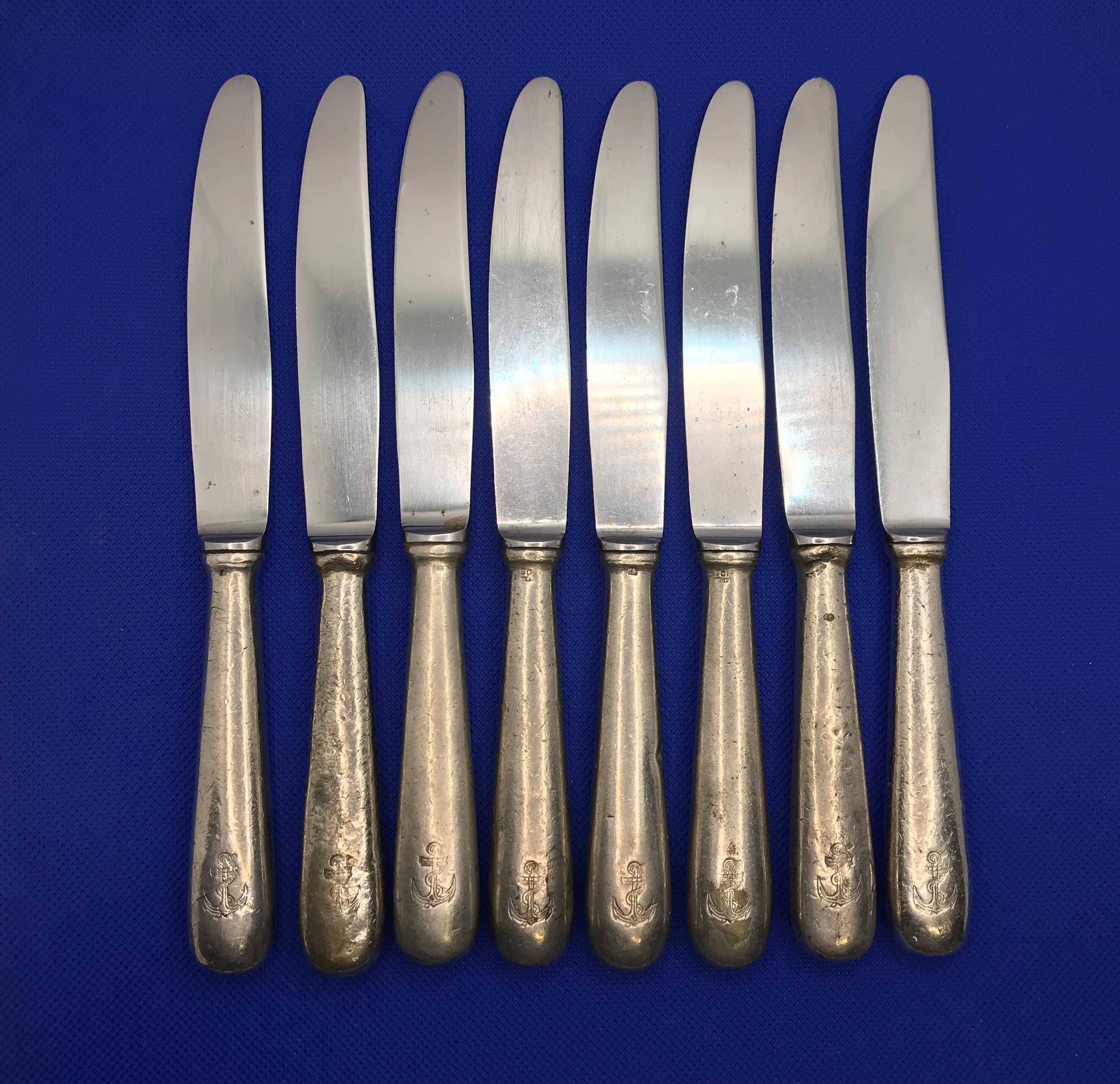 Set of 8 small silver-plated navy knives soh