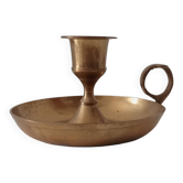 Vintage golden brass hand candle holder