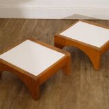 Pair of wooden side tables from the 1960s