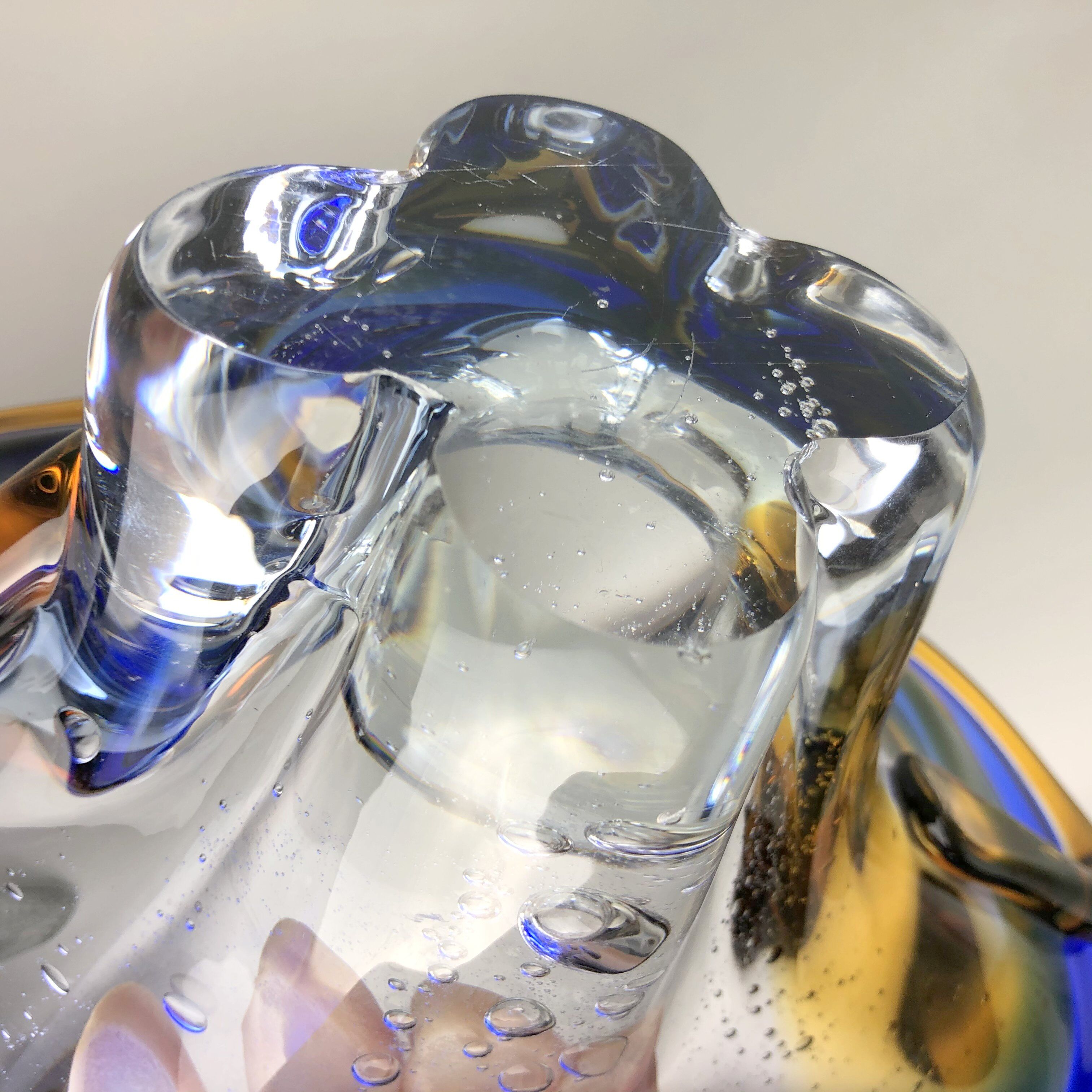 Bohemian art glass bowl, 1960's