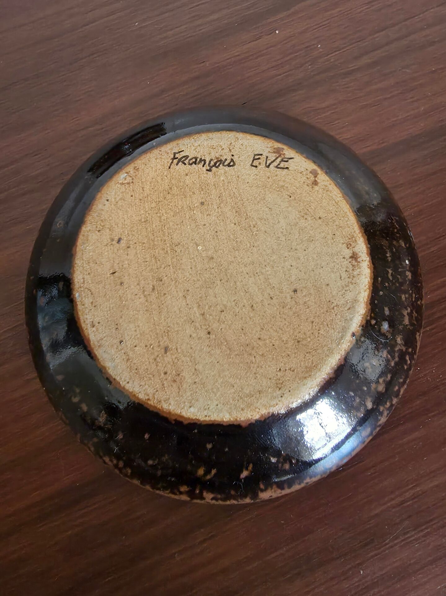 François EVE small circular box in glazed stoneware